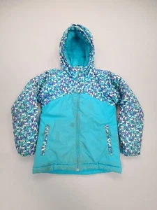 Columbia Jacket Girls Small Blue Green Full Zip Rain Coat Outdoors Youth - Picture 1 of 15