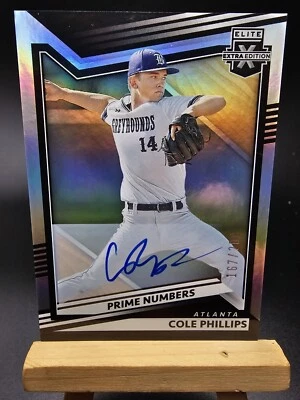 2022 Panini Elite Extra Cole Phillips Auto Rookie Prime Numbers Braves #'d/200  - Image 1 of 2