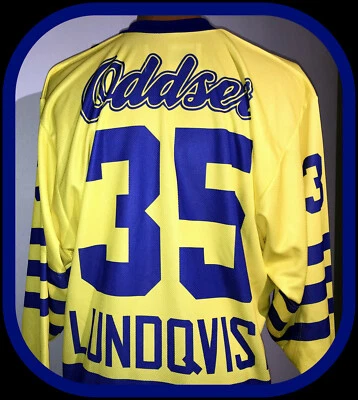VINTAGE HENRIK LUNDQVIST ODDSET SWEDEN TEAM JERSEY BY LUTCH ADULT 48 MD/LARGE - Image 1 of 4