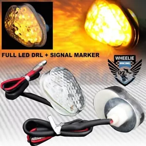 FULL LED CLEAR TURN SIGNAL INDICATOR LIGHT/SIDE MARKER BLINKER 98-06 NINJA ZX - Picture 1 of 1