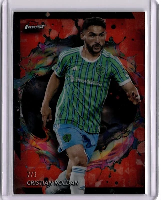 Cristian Roldan 2024 Topps Finest MLS Red Refractor Rare #243 Sounders #2/3 - Image 1 of 2