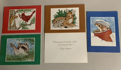 Current Critters - Deer, Squirrel/Cardinal, Racoon, Mouse Cards - NEW - Image 1 of 3