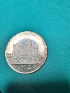 Malta 1975 St. Agatha's Tower 4 Pounds Silver Coin,UNC - Picture 1 of 7