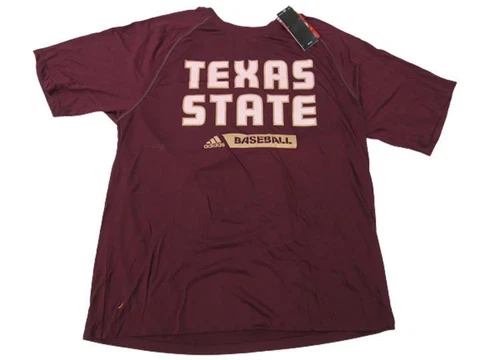 New-Minor-Flaw Texas State Bobcats Baseball Mens Sizes L-XL-2XL Adidas Shirt Cover