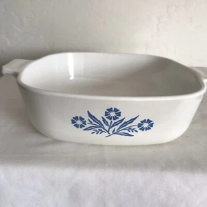 Raro De Colección Corning Ware Blanco Azul Aciano P-1-B 1qt. Sello negro cuadrado de 7" - Imagen 1 de 6