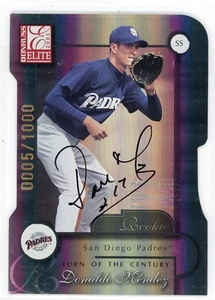 2001 Donruss Elite On-Card Die-Cut Autograph DONALDO MENDEZ Rookie #189 #5/1000 - Bild 1 von 2
