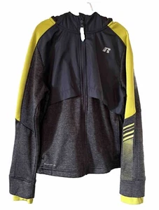 Russell Jacket Boys Gray Yellow Dri Power Full Zip Hoodie Fleece Lined Sz L - Picture 1 of 8