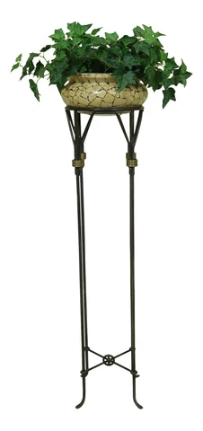 52061EC: MAITLAND SMITH Iron & Brass Base Planter Stand Cover