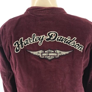 Women's Reversible Harley Davidson Maroon Corduroy Jacket Coat XL 97417-08VW - Picture 1 of 10