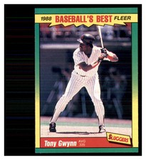 1988 Fleer Baseball's Best Sluggers vs Pitchers Baseball Tony Gwynn #17