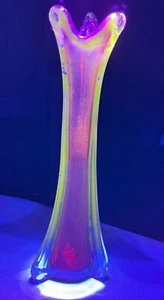 Vintage UV Extra Large Organic Red Blue Murano Glass Sommerso Vase Italian 1970s - Picture 1 of 11