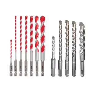 Carbide Hammer Drill Bit Kit Set Concrete/Stone and 2-Cutter SDS-PLUS (12-Piece) - Picture 1 of 12