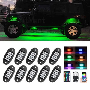 10 cápsulas RGB LED luz de roca debajo de la carrocería lámparas de neón y aplicación para Jeep Wrangler JKU JK - Imagen 1 de 12