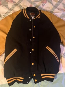 Herren Leder/Wolljacke XL SPIEL SPORTBEKLEIDUNG schwarz & gold UNBENUTZT Zustand - Bild 1 von 8