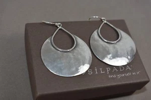 SILPADA W1539 Half Moon Bay Earrings VINTAGE STAMPED LOGO Quality HTF - Picture 1 of 12