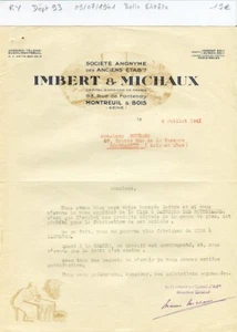 Dépt 93 - Montreuil Sous Bois 93 Rue de Fontenay - Belle Entête IMBERT de 1941 - Imagen 1 de 1