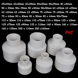 20-200mm PVC Reducing Straight Connectors Socket Water Pipe Hose Reducer Adapter - Picture 1 of 7