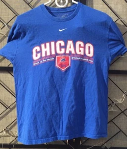 Nike Chicago Cubs Béisbol Hombres Pequeña Serie Mundial Campeones Camiseta Oso - Imagen 1 de 12
