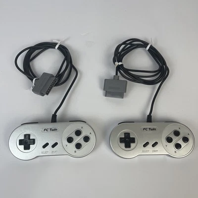 FC Controller Lot of 2 For FC Twin NES SNES Video Game System Accessories Used - Image 1 of 4