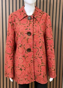 Abrigo para mujer Talbots L rosa algodón guisante cachemira elástico boho carrera swing chaqueta - Imagen 1 de 10