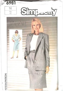 Patrón Simplicidad Costura Misses Falda, Pullover Top y Chaqueta Forrada Talla 14 NUEVO - Imagen 1 de 2