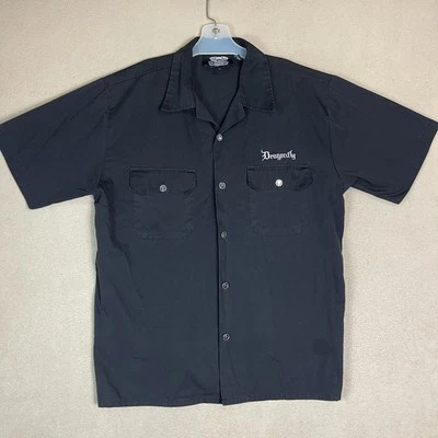 Dragonfly Shirt Mens M Black Short Sleeve Skull Print Motorcycle Riding - Image 1 of 4