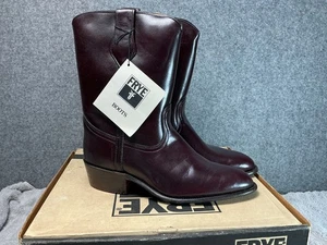 NOS Frye 3150 Men's Roper Cowboy Boots In Antique Burgundy Vintage Multiple size - Picture 1 of 8