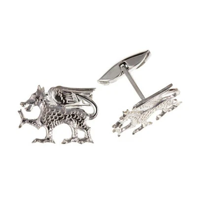 Welsh Dragon Cufflinks 925 Sterling Silver 20 x 15mm & Gift Box NEW - Image 1 of 3