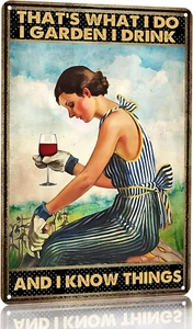 Gardening Gifts Vintage Gardening Sign That'S What I Do I Garden Tin Sign for Ho - Picture 1 of 7