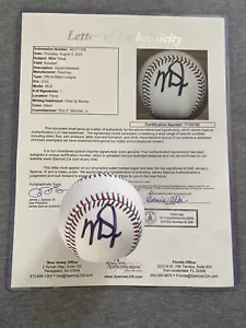 ANAHEIM ANGELS MIKE TROUT AUTOGRAPH 2022 ALL-STAR GAME LOGO BASEBALL JSA LETTER - Picture 1 of 5