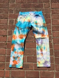 New Levis Single Stitch Sample 501 502 514 Tie Dye Denim Jeans Size 32 30 pants - Picture 1 of 12