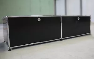 USM Haller Lowboard 2 Fächer 2 Vollauszüge Auszügen Graphitschwarz Ablage Büro - Bild 1 von 1