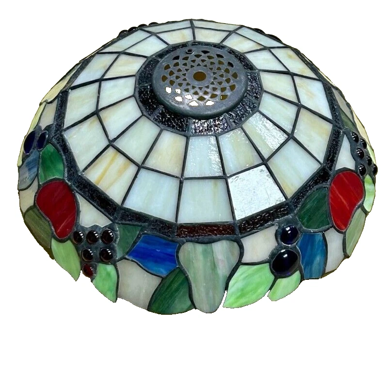 Pantalla de vidrio estilo Tiffany Emerson vintage solo de un kit de luces de ventilador de techo LK34 Foto 1 de 4