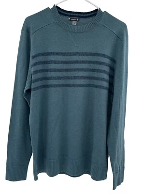 Smartwool Sweater Mens Size M Sparwood Striped Blue Crew Neck Lightweight - Image 1 of 4