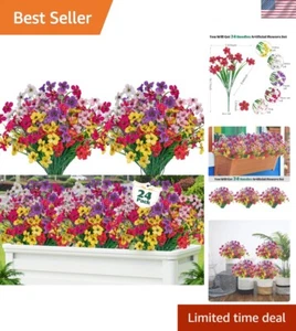 Lebensechte 24 Stück Kunststoff Blumen - perfekt für Garten, Hochzeiten und Terrassen - Bild 1 von 8