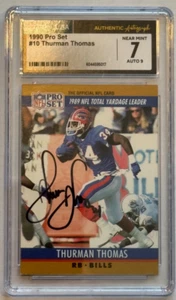 1990 Pro Set - Thurman Thomas #10 autographed CGC x JSA Near Mint 7 Auto Grade 9 - Picture 1 of 2