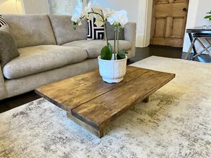 Handmade 3 foot scaffold board coffee table ANTIQUE OAK - Picture 1 of 4