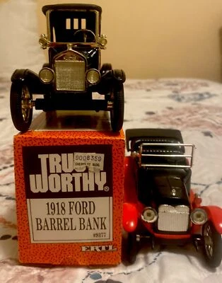 1991 Ertl Diecast 1918 Ford Barrel Locking Coin Bank Trust Worthy Lot Of 2 - Image 1 of 3