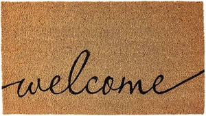 Coco Coir Door Mat with Heavy Duty Backing, Welcome Doormat (17" X 30"), Doormat - Picture 1 of 12