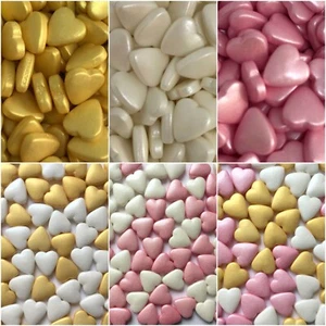 Valentines Cake Decorations Edible 3D Hearts Cupcake Sprinkles Wedding Toppers - Picture 1 of 13