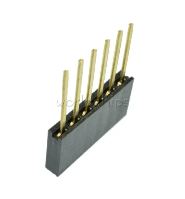 50pcs 2.54mm 8.5mm Pitch 6 Pin Single Row Stackable Female Header for Arduino - Image 1 of 4