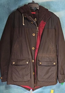 Barbour Game Parka Wax Cotton Faux Sherpa Brown  Men’s Large  - Picture 1 of 9