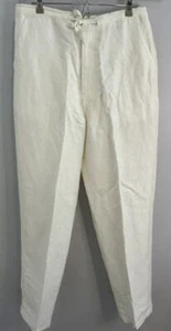 Cubavera Mens Linen Blend Pants White Drawstring Size Large 36 38 - Bild 1 von 9