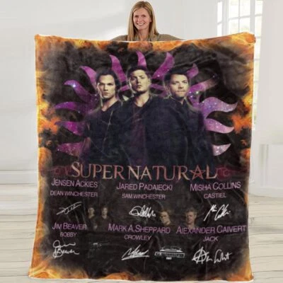 Supernatural Blanket Flannel Soft Bed Office Throw Birthday Gift 50x60in - Image 1 of 4