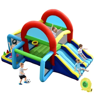 Inflatable Bounce Castle Kids Jumping Playhouse Dual Slides Outdoor with Blower - Picture 1 of 8