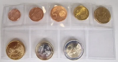 Spain UNC Euro coins set. 1, 2, 5, 10, 20, 50 eurocent, 1, 2 euro. - Image 1 of 2