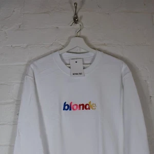 Blonde Nascar Rap Embroidered White Hip Hop Sweatshirt Top by AF - Picture 1 of 4