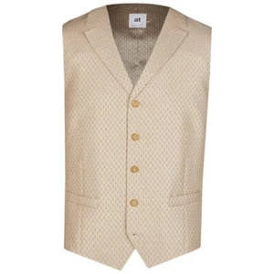 Atelier Torino by Wilvorst Herren Hochzeitsanzug Weste beige gemustert 847104 L  - Picture 1 of 5