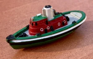 Micro Machines 1987 Galoob Civilian Tug Boat Red, White & Green - Picture 1 of 6