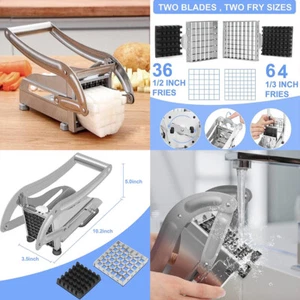 US 1 Pack French Fry Cutter Stainless Steel Potato Slicer Vegetable Chopper - Picture 1 of 19